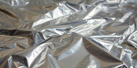 Aufkleber - Shiny metallic fabric with soft folds and wrinkles, capturing the light and creating a luxurious and elegant texture.