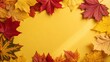 © InspireStock Gallery - Autumnal Leaves Frame with Copy Space for Seasonal Greetings