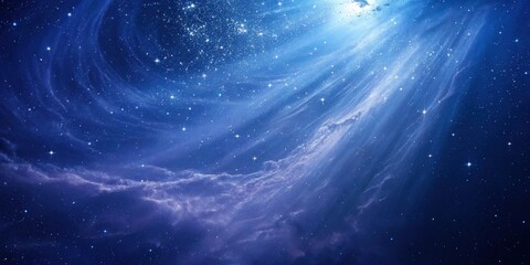 a celestial canvas of swirling clouds and twinkling stars, a breathtaking display of cosmic wonder