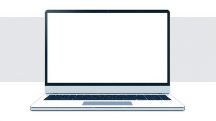 Wall Mural - Realistic vector illustration of a modern laptop isolated on white background, isolated, illustration, technology