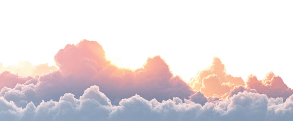 Wall Mural - png sunset behind pastel clouds sunrise nature sky.