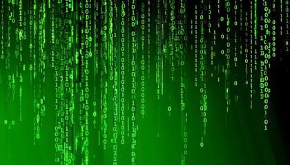 abstract animation of binary code cascading down like digital rain, representing data insights in mo