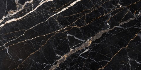Aufkleber - Abstract black and white marble with gold veins, showcasing a luxurious and elegant natural pattern.