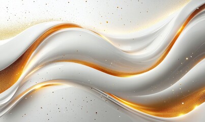 Wall Mural - White and Gold Abstract Business Background, Generative AI