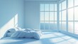 © Pixel Mind - Bright, airy bedroom features large windows with ocean view and soft bedding, creating a serene atmosphere
