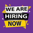 © Sagar1738 - We Are Hiring now – A dynamic banner design perfect for job vacancy and recruitment announcements. This employment poster template features bold typography vector illustration.