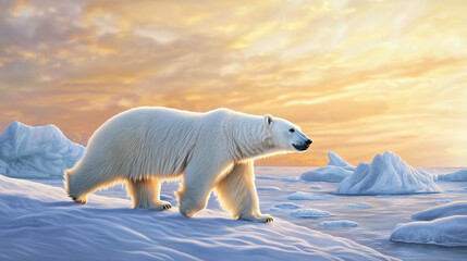 a lone polar bear