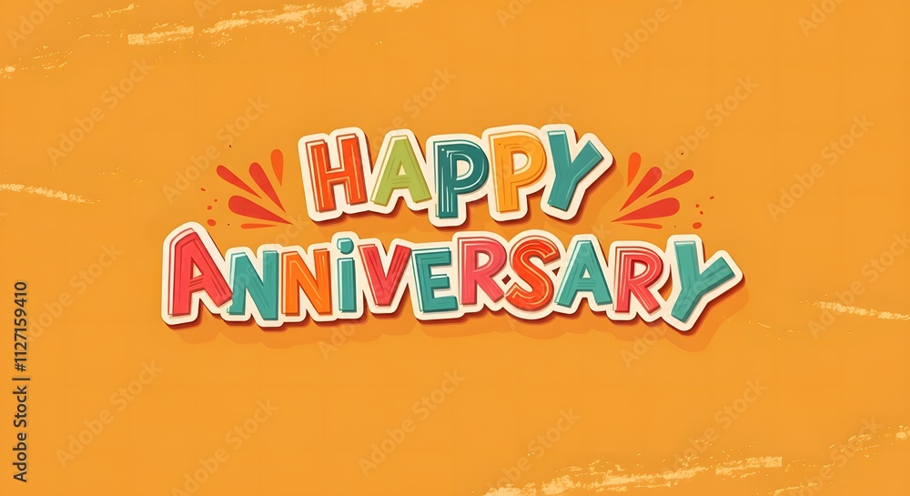 Happy Anniversary card. Beautiful greeting banner poster calligraphy ...