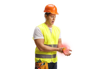 Sticker - Construction worker with hand injury