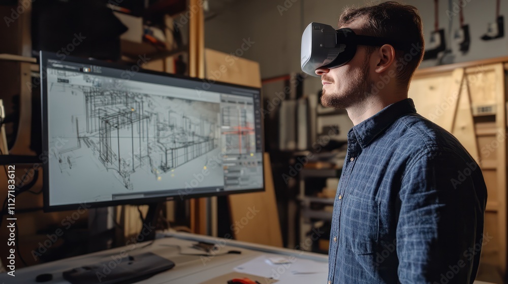 Engineer collaborates on digital twin construction project using bim ...