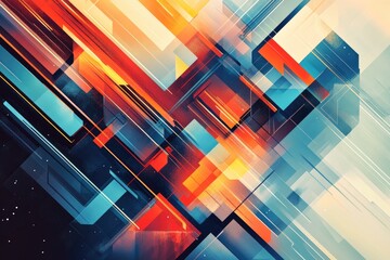 Wall Mural - Abstract Geometric Design With Vivid Colors And Bold Lines