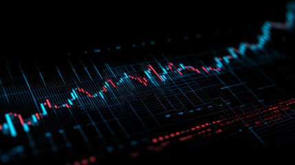 Aufkleber - Stock market chart showing both upward and downward price movements, offering a glimpse into market volatility
