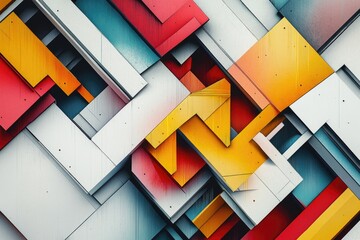 Wall Mural - Abstract Geometric Pattern Colorful Shapes Design