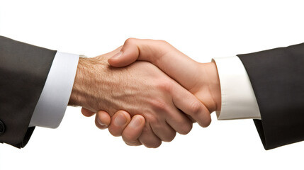 Poster - Two corporate professionals sealing a successful deal with a handshake, representing trust and collaboration in the business world