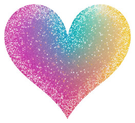 Canvas Print - PNG Heart icon glitter shape