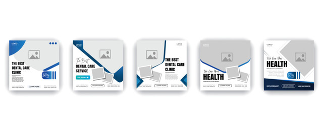 Professional medical healthcare service social media post template design