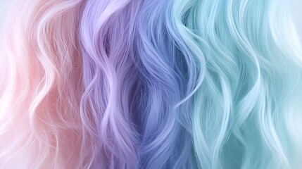 Wall Mural - Pastel Colored Wavy Hair Texture Background