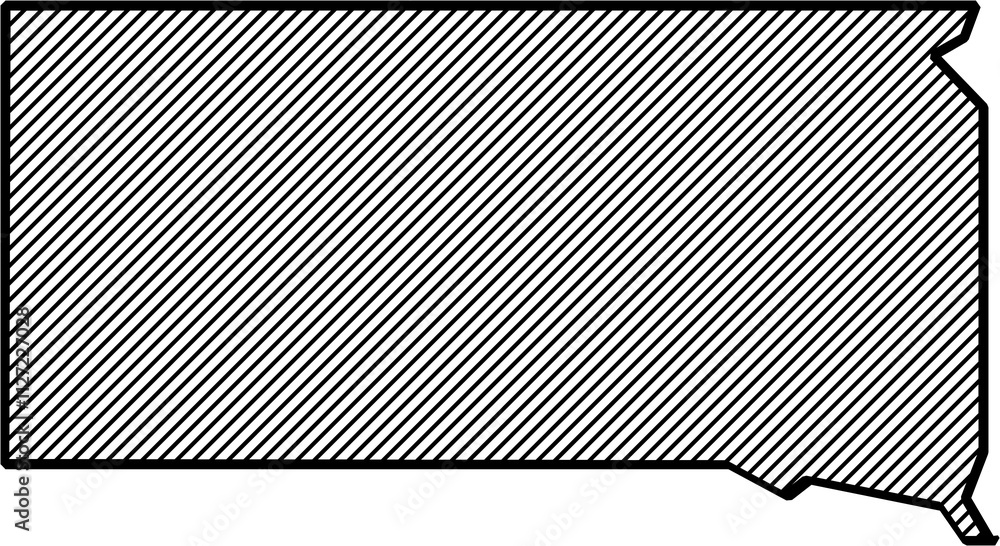 hatch line drawing of south dakota state map. Stock Photo | Adobe Stock