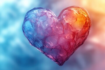 Fototapete - Heart blur with soft tones and subtle light effects, creating a tranquil yet romantic background.