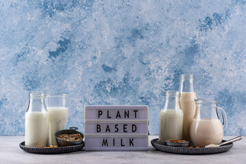 Canvas Print - Plant based vegan non dairy alternative milk