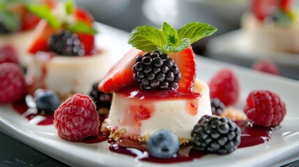 A selection of low-sugar desserts. displayed with fresh fruits and natural sweeteners. highlighting healthier dessert options. perfect for diet and health blogs