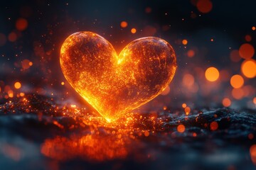 Poster - Interactive light heart bokeh featuring airy patterns and glowing transitions for immersive designs.