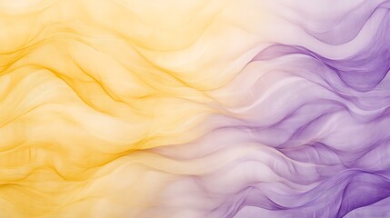 Wall Mural - Abstract Wave Pattern in Yellow and Purple Hues