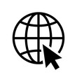 © ValGraphic - Go to web icon. Globe with cursor icon