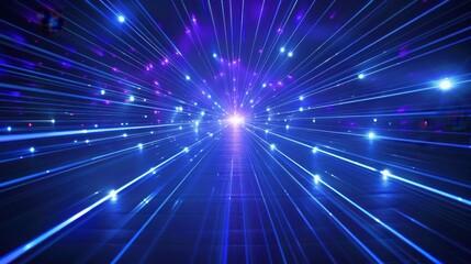 Wall Mural - Abstract Blue Laser Light Show Display