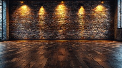 for online presentations and virtual meetings, a clean and simple brick wall serves as an empty room