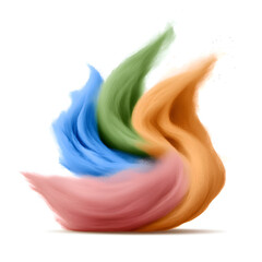 Wall Mural - a vibrant swirl of colorful paint strokes dance together.