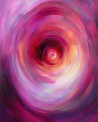 Poster - A swirling abstract composition in vibrant shades of pink, red, and orange creating a hypnotic effect.