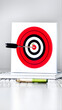 © Kevin S. - Dart arrow on target bullseye center for Goal Achievement Contest Accuracy Business Success Win Strategy Opportunity Aim Table Top
