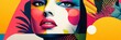 © Bold24 - Colorful female portrait background made of geometric patterns and shapes