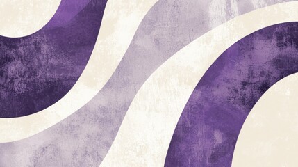 Wall Mural - modern abstract grunge background design showcasing flowing waves in rich purple and warm beige, cre