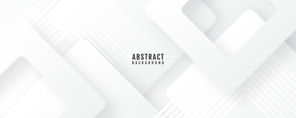 Wall Mural - 3d white abstract background overlap layer on bright space with cutout shape effect decoration. mode