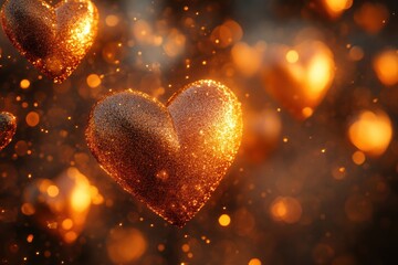 Poster - Subtle heart bokeh pattern with light and airy transitions, designed for elegant wedding themes.