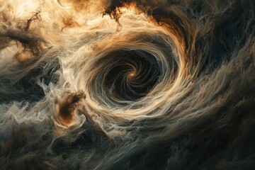 Wall Mural - a swirling mass of clouds and dust, with a large hole in the center