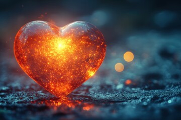 Poster - Surreal glowing heart bokeh with artistic tones, perfect for luxury branding and creative themes.
