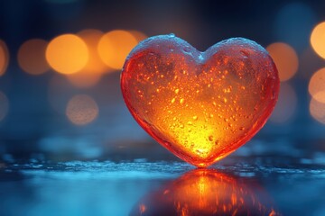 Poster - Surreal glowing heart bokeh with artistic tones, perfect for luxury branding and creative themes.