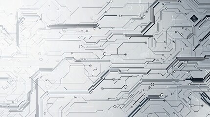 t Grey Circuit Line Technology Pattern with Futuristic Digital Design