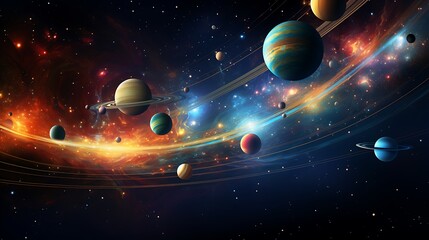 a parade of planets marches across the sky, celebrating the birth of a cosmic 2025.