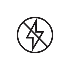 Wall Mural - Flash off icon Vector flat thin line illustration