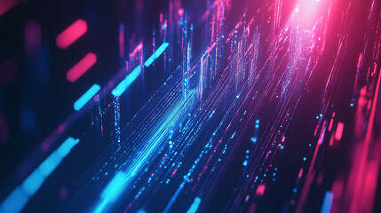 Futuristic Data Stream  Abstract Network  Digital Technology  Cyberspace  Binary Code  glo