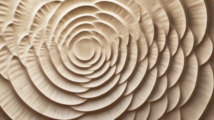 Intricate concentric circle pattern in beige