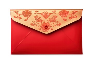 Sticker - Red envelope wallet gold mail.