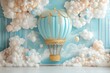 © Bold24 - Art deco style oversized huge soft blue-colored hot air balloon