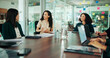 © peopleimages.com - Business, meeting and women in office planning budget, funding or online proposal for empowerment. Teamwork, collaboration and female employees in workshop for growth, development or financial ideas