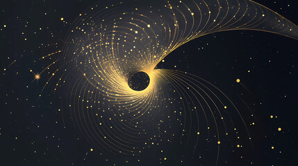Abstract space background with golden spiral. astrology and astronomy illustration. golden ratio. generative ai. Spiral. Illustration