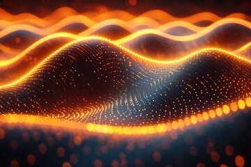 A futuristic concept image of a wave made from light, often used in sci-fi and technology contexts